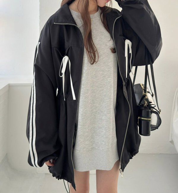  「サイドラインリボンブルゾン」|ダウンベスト・ベスト|