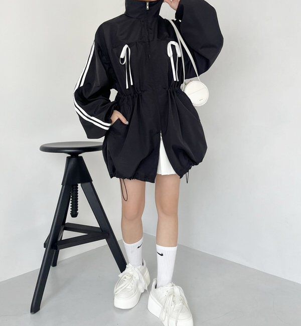  「サイドラインリボンブルゾン」|ダウンベスト・ベスト|