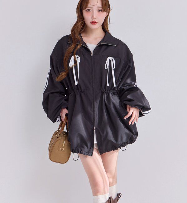  「サイドラインリボンブルゾン」|ダウンベスト・ベスト|