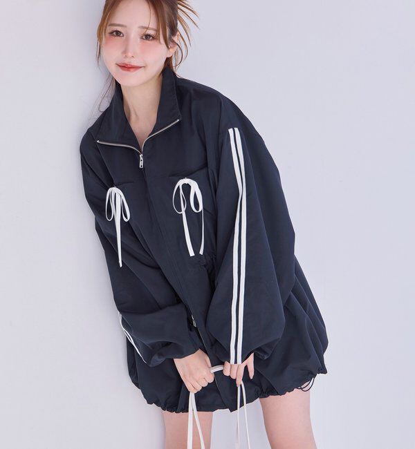  「サイドラインリボンブルゾン」|ダウンベスト・ベスト|