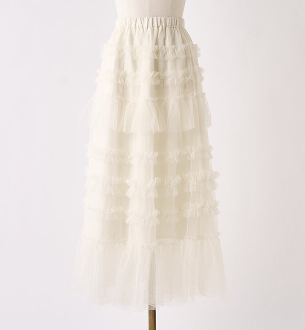  「フリルチュールロングスカート」|スカート|