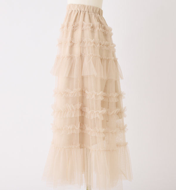  「フリルチュールロングスカート」|スカート|
