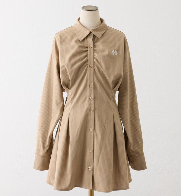  「マイナス5キロ見えレースアップシャツチュニック」|シャツ・ブラウス|