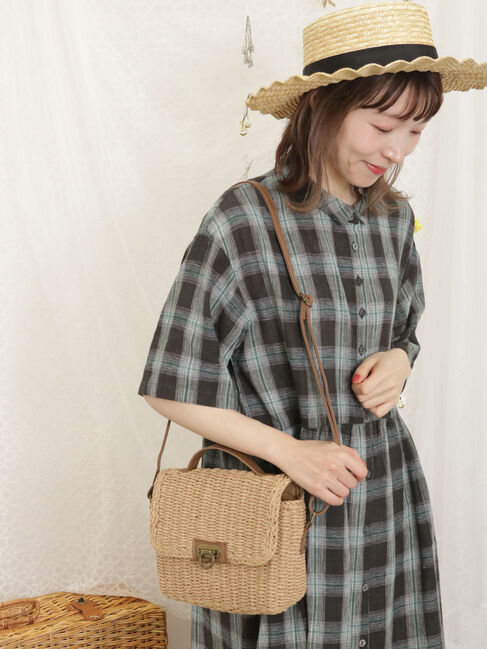 Samansa Mos2「【Sサイズ / WEB限定】【イージーケア】柄アソートリネン混シャツワンピース」|ワンピース|