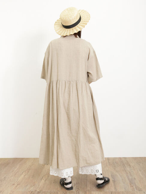 Samansa Mos2「【Sサイズ / WEB限定】【イージーケア】柄アソートリネン混シャツワンピース」|ワンピース|