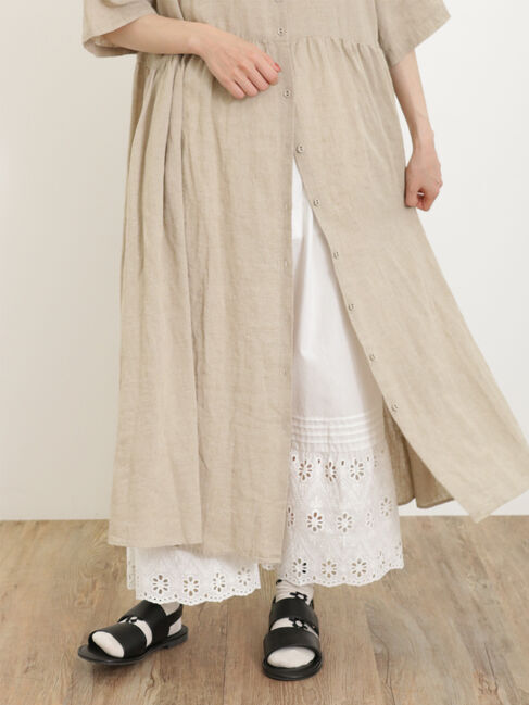 Samansa Mos2「【Sサイズ / WEB限定】【イージーケア】柄アソートリネン混シャツワンピース」|ワンピース|