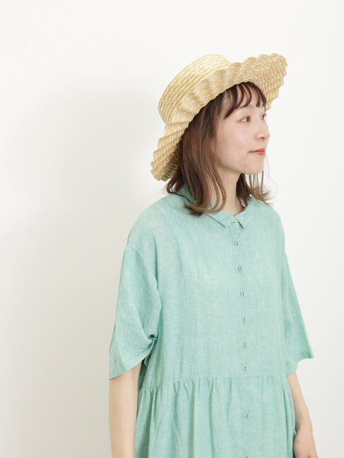 Samansa Mos2「【Sサイズ / WEB限定】【イージーケア】柄アソートリネン混シャツワンピース」|ワンピース|