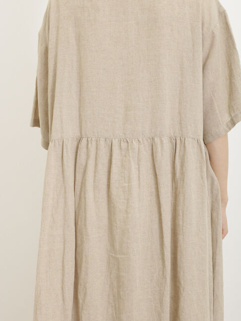 Samansa Mos2「【Sサイズ / WEB限定】【イージーケア】柄アソートリネン混シャツワンピース」|ワンピース|