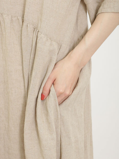 Samansa Mos2「【Sサイズ / WEB限定】【イージーケア】柄アソートリネン混シャツワンピース」|ワンピース|