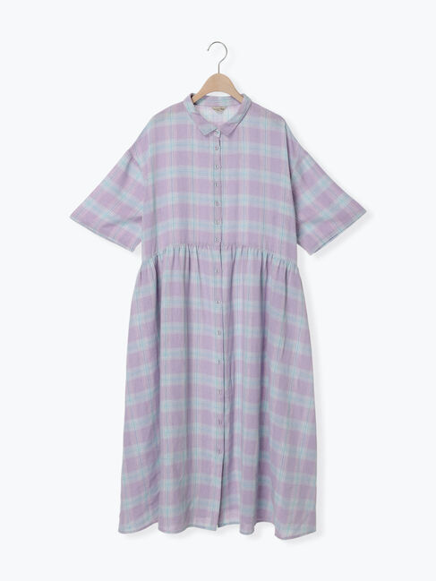 Samansa Mos2「【Sサイズ / WEB限定】【イージーケア】柄アソートリネン混シャツワンピース」|ワンピース|