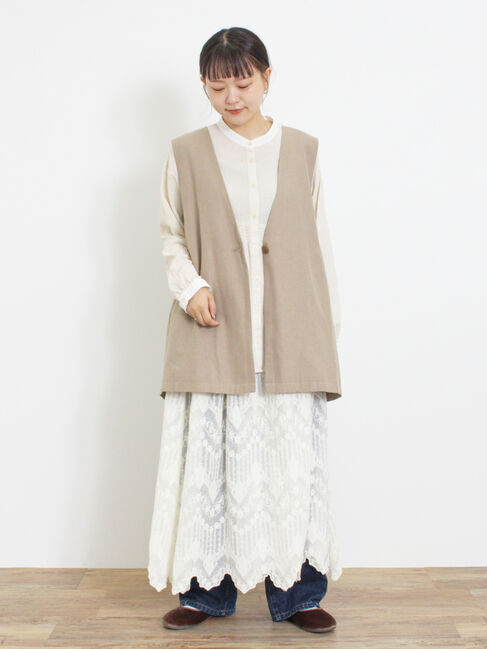 Samansa Mos2「ウエストシャーリングクレリックブラウス」|シャツ・ブラウス|