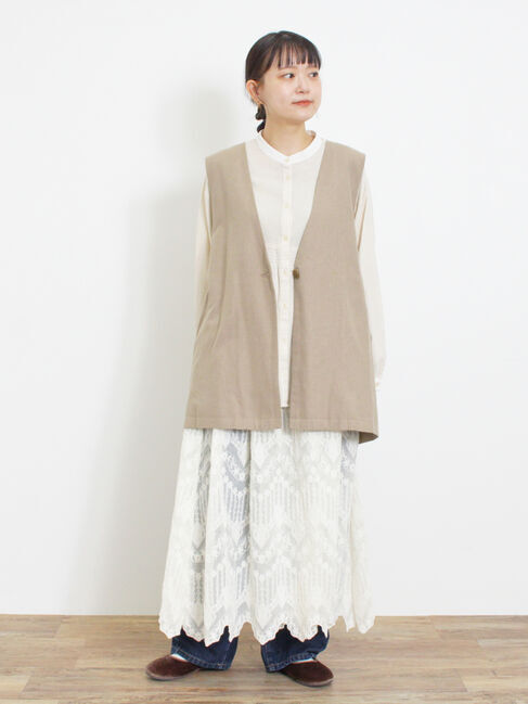 Samansa Mos2「ウエストシャーリングクレリックブラウス」|シャツ・ブラウス|