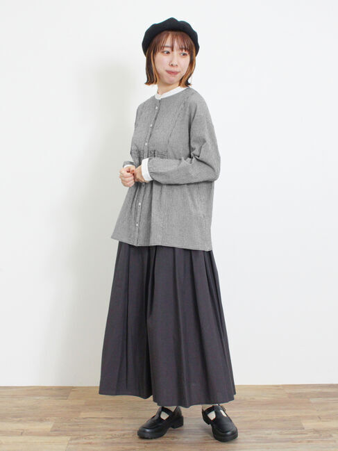 Samansa Mos2「ウエストシャーリングクレリックブラウス」|シャツ・ブラウス|