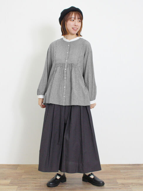 Samansa Mos2「ウエストシャーリングクレリックブラウス」|シャツ・ブラウス|