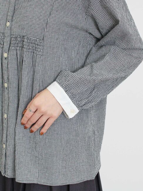 Samansa Mos2「ウエストシャーリングクレリックブラウス」|シャツ・ブラウス|