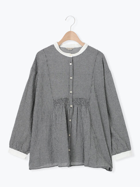 Samansa Mos2「ウエストシャーリングクレリックブラウス」|シャツ・ブラウス|