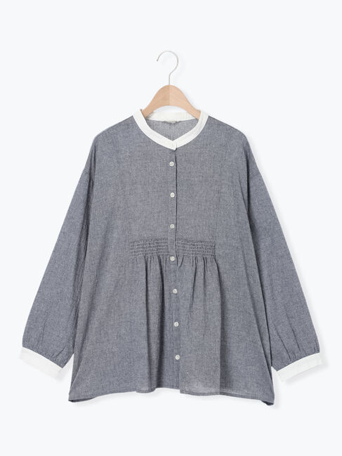 Samansa Mos2「ウエストシャーリングクレリックブラウス」|シャツ・ブラウス|