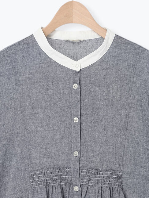 Samansa Mos2「ウエストシャーリングクレリックブラウス」|シャツ・ブラウス|