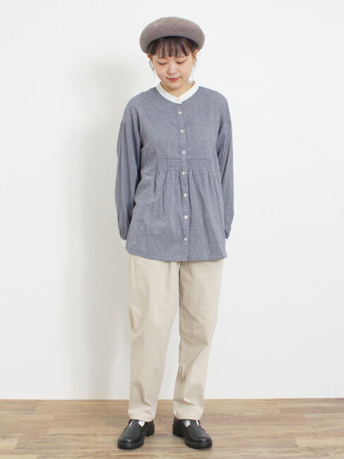 Samansa Mos2「ウエストシャーリングクレリックブラウス」|シャツ・ブラウス|