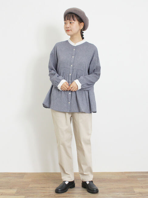 Samansa Mos2「ウエストシャーリングクレリックブラウス」|シャツ・ブラウス|