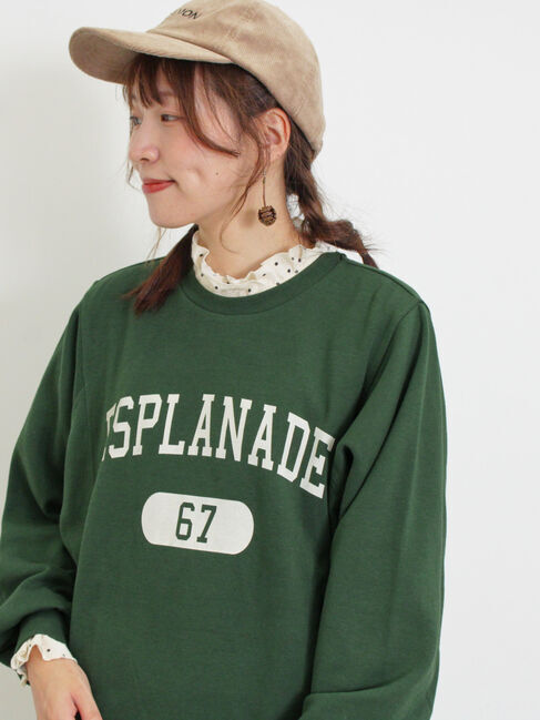 Samansa Mos2「ロゴプリントゆるスウェット」|Tシャツ・カットソー|グリーン