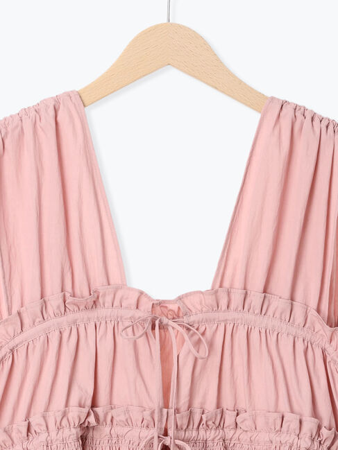 Samansa Mos2「前後2WAYシャーリングリボンベスト」|ダウンベスト・ベスト|