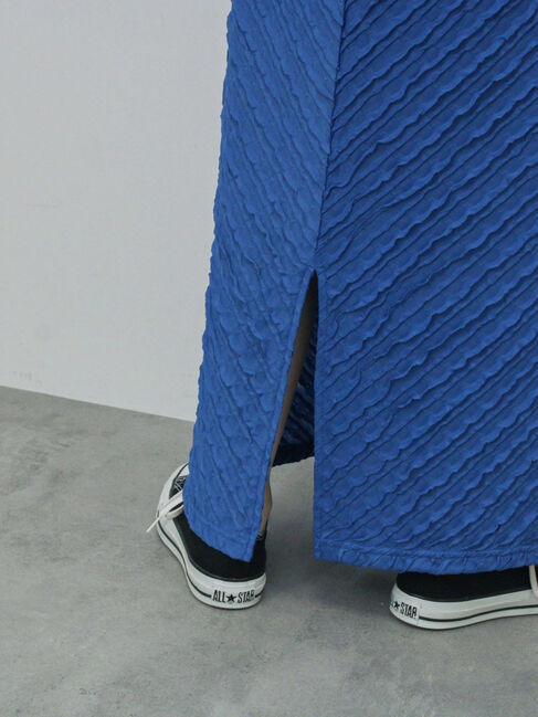 Samansa Mos2 blue「バイアスフリルカットスカート」|スカート|