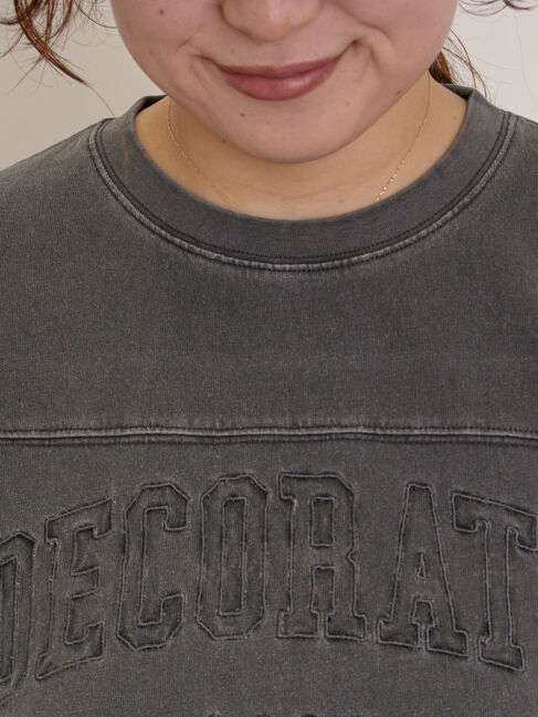 Samansa Mos2「ピグメント加工ロゴ刺繍ロングTシャツ」|Tシャツ・カットソー|