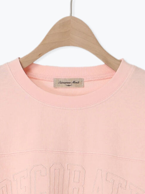 Samansa Mos2「ピグメント加工ロゴ刺繍ロングTシャツ」|Tシャツ・カットソー|