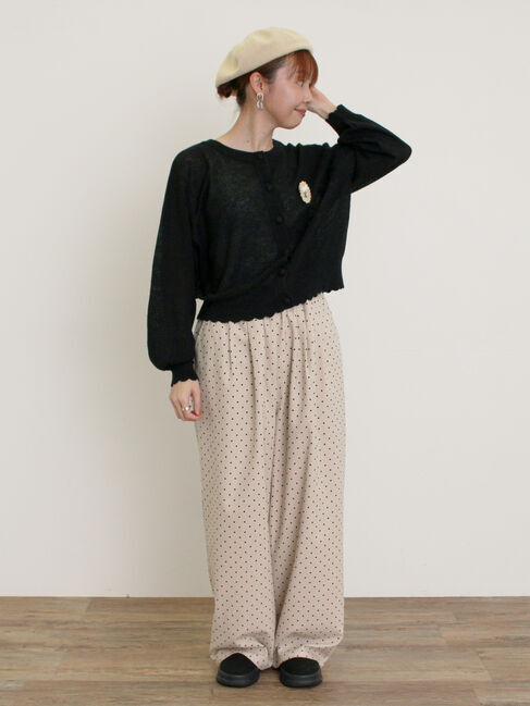 Samansa Mos2「【M/Lサイズ】ドット柄ストレートパンツ」|その他|