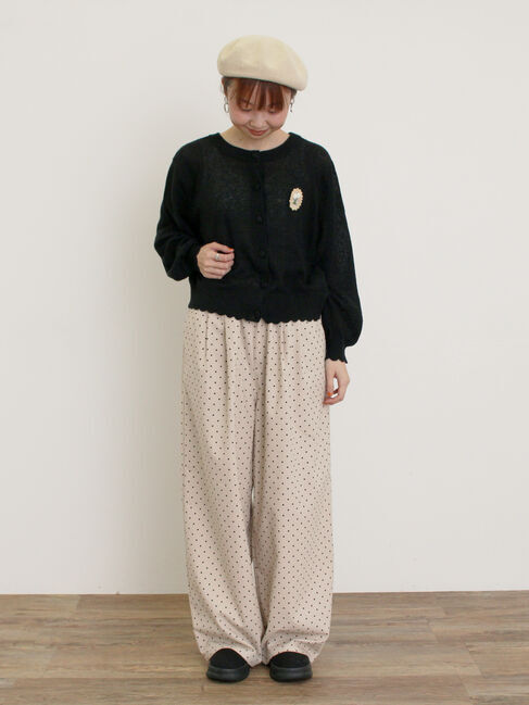 Samansa Mos2「【M/Lサイズ】ドット柄ストレートパンツ」|その他|