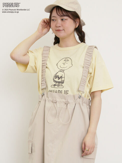 Samansa Mos2「【PEANUTS&times;Samansa Mos2】ぽこぽこ刺繍Tee」|Tシャツ・カットソー|イエロー
