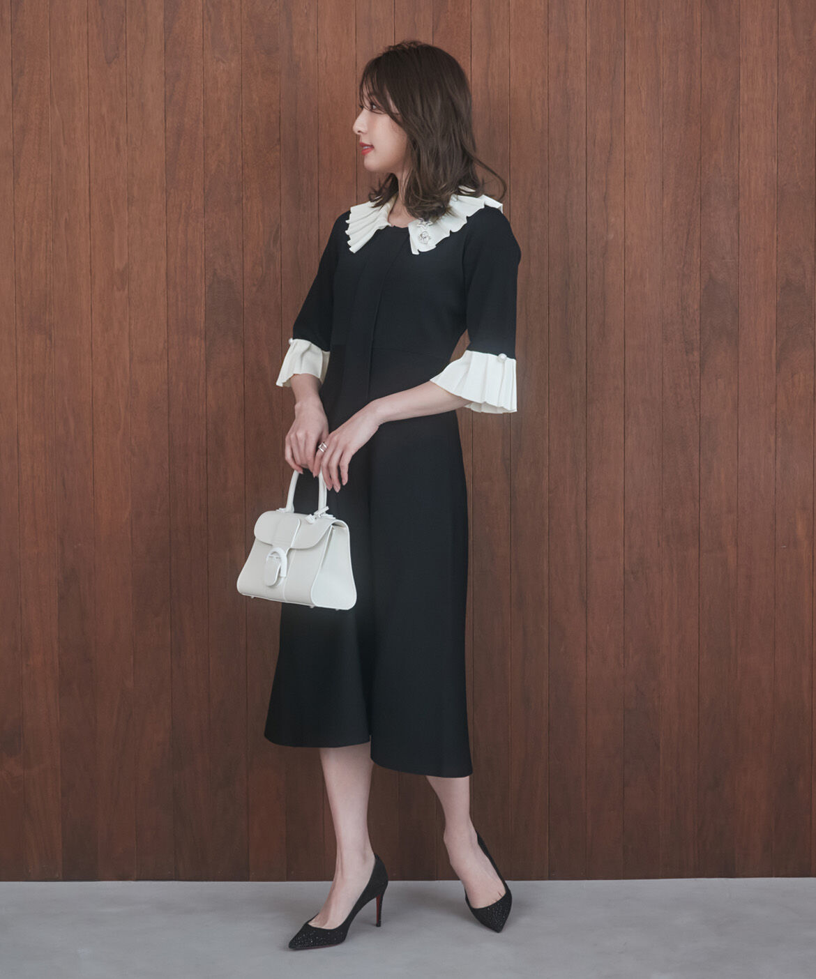 Maglie le cassetto「《大きいｻｲｽﾞ》華やかﾌﾟﾘｰﾂ今どきﾓｰﾄﾞﾆｯﾄﾜﾝﾋﾟｰｽ 」|ワンピース|