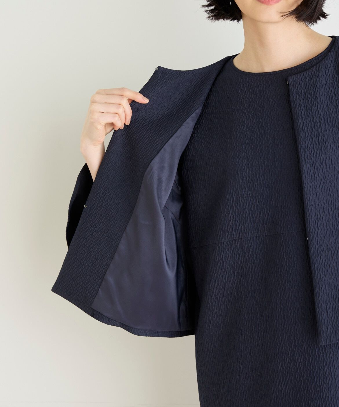 7-IDconcept.「《大きいサイズ》フクレジャカードフレアスリーブジャケット」|その他|