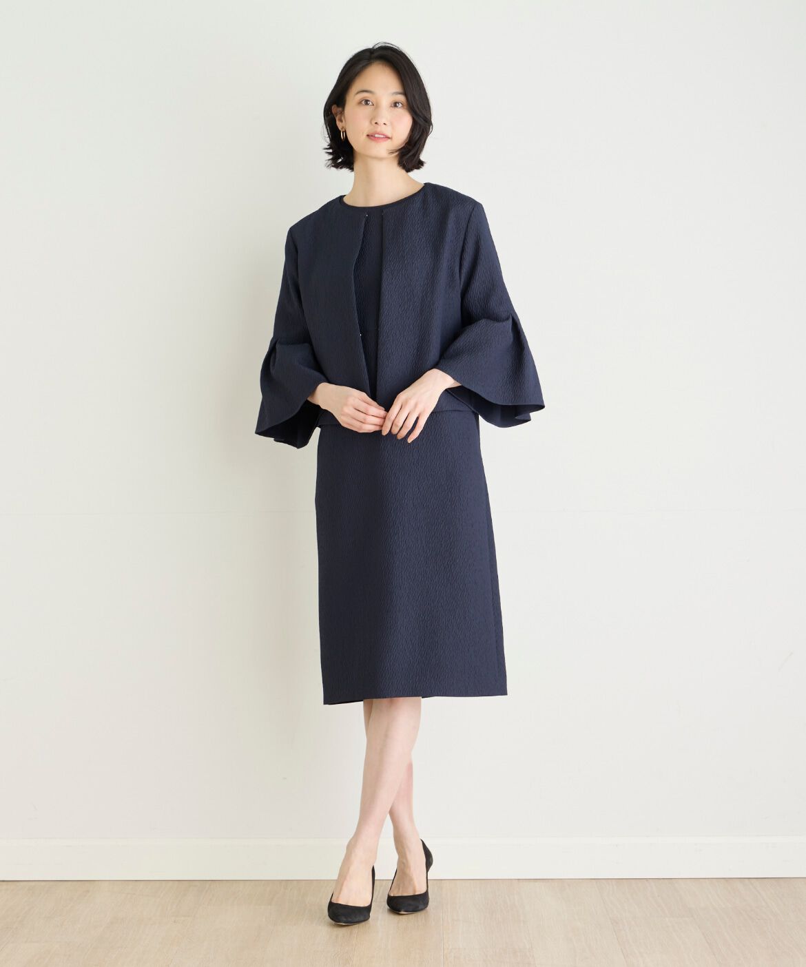 7-IDconcept.「《大きいサイズ》フクレジャカードフレアスリーブジャケット」|その他|