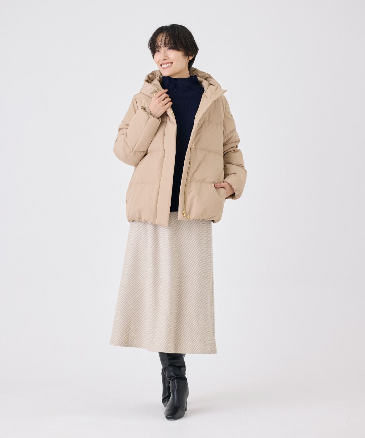 7-IDconcept.「千鳥チェックバイアスフレアスカート 」|フレア|