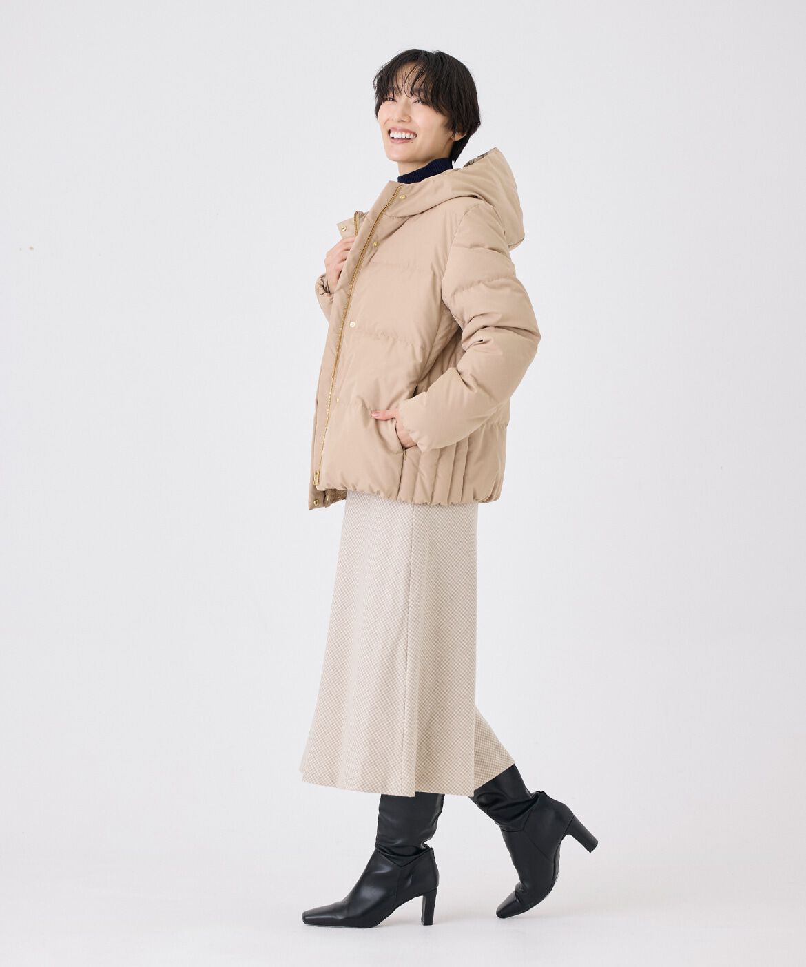 7-IDconcept.「千鳥チェックバイアスフレアスカート 」|フレア|