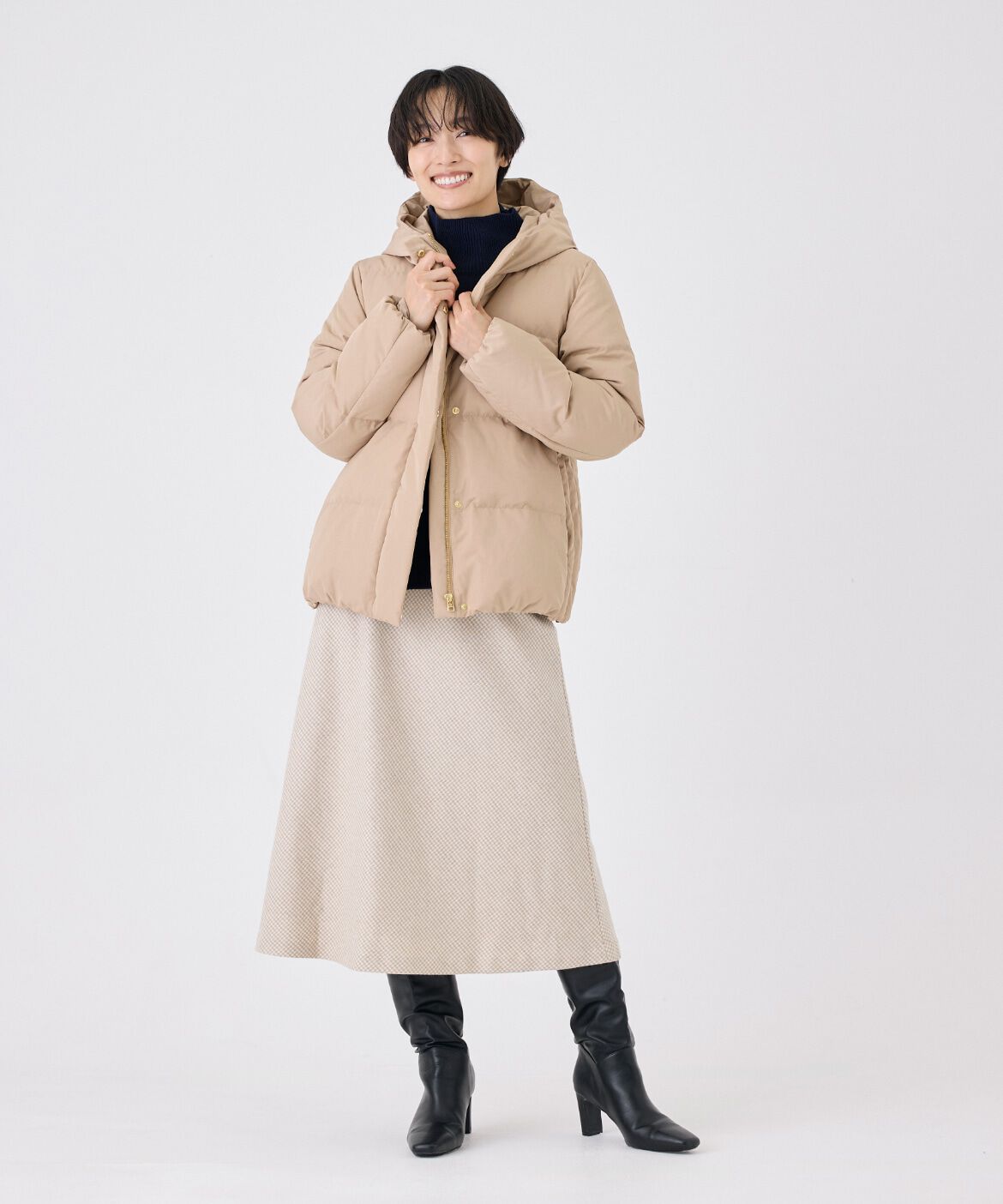 7-IDconcept.「千鳥チェックバイアスフレアスカート 」|フレア|