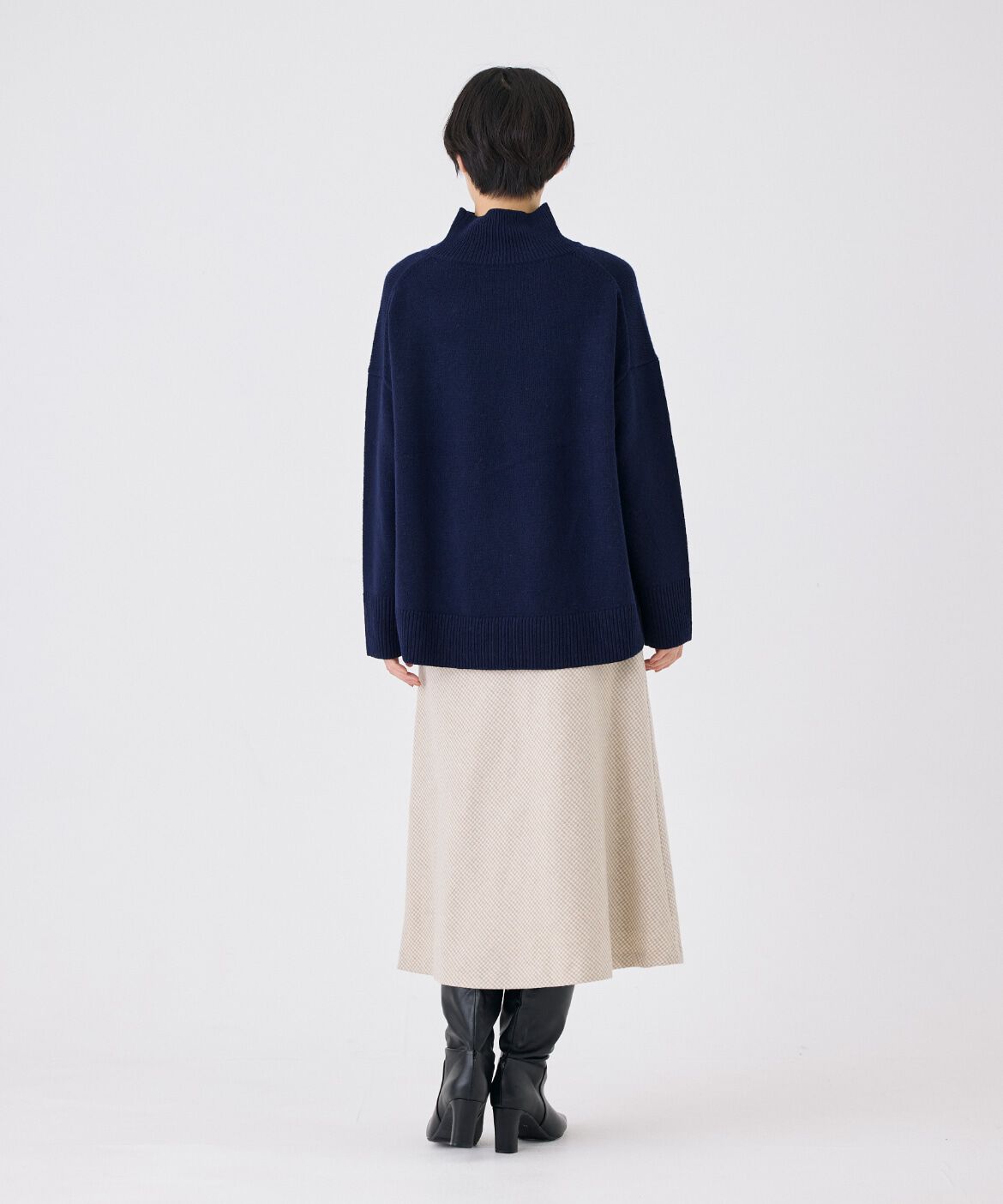 7-IDconcept.「千鳥チェックバイアスフレアスカート 」|フレア|