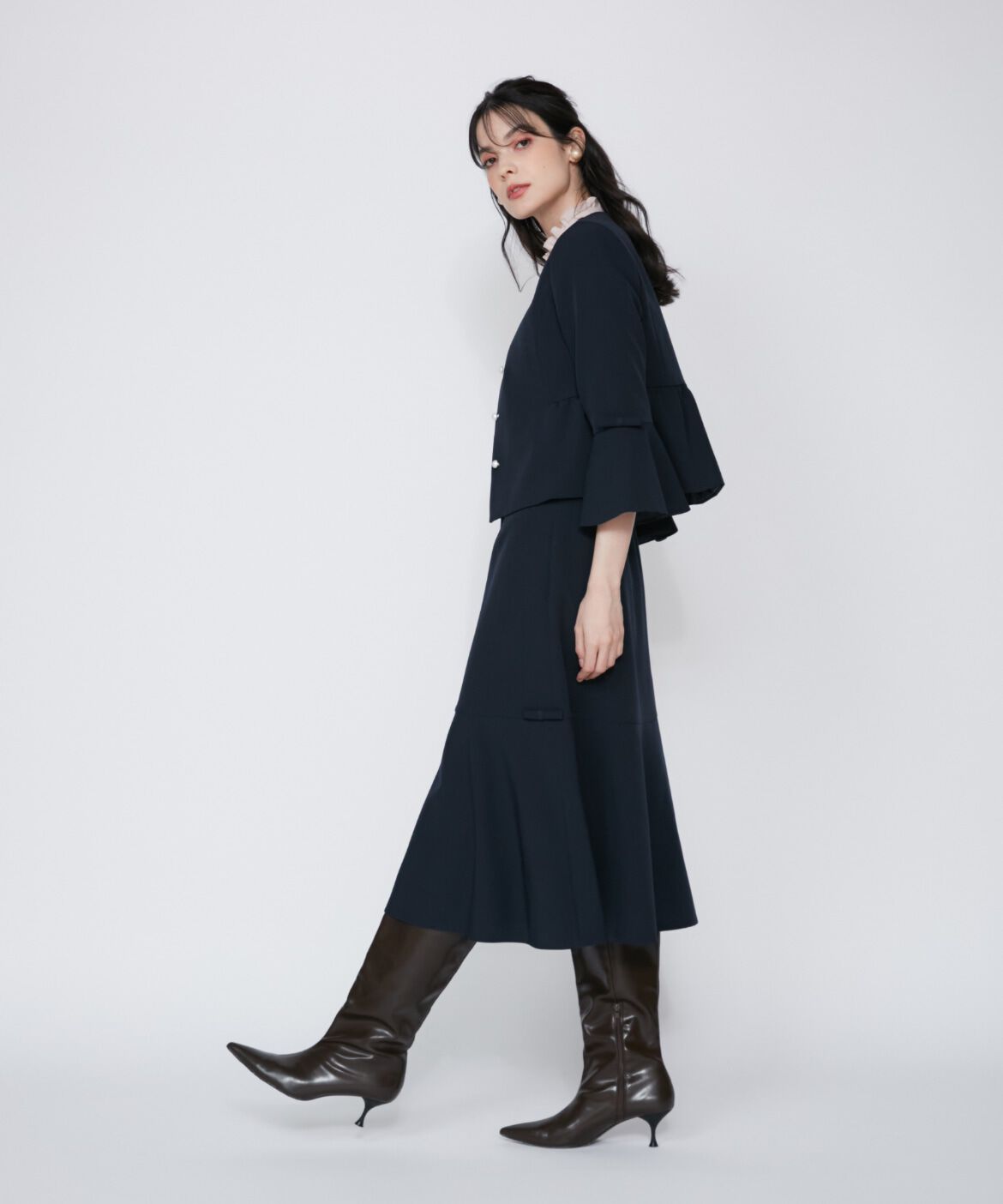 Maglie le cassetto「《M Maglie le cassetto》リボンディテールフレアスカート」|フレア|