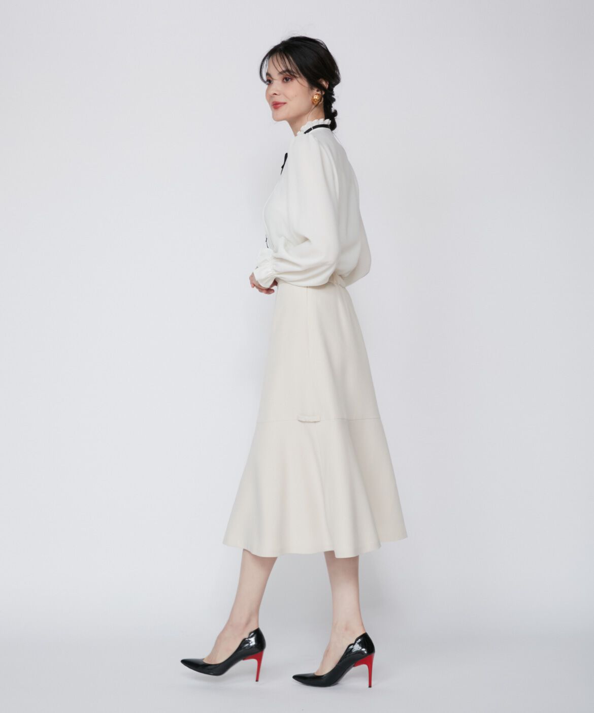 Maglie le cassetto「《M Maglie le cassetto》リボンディテールフレアスカート」|フレア|