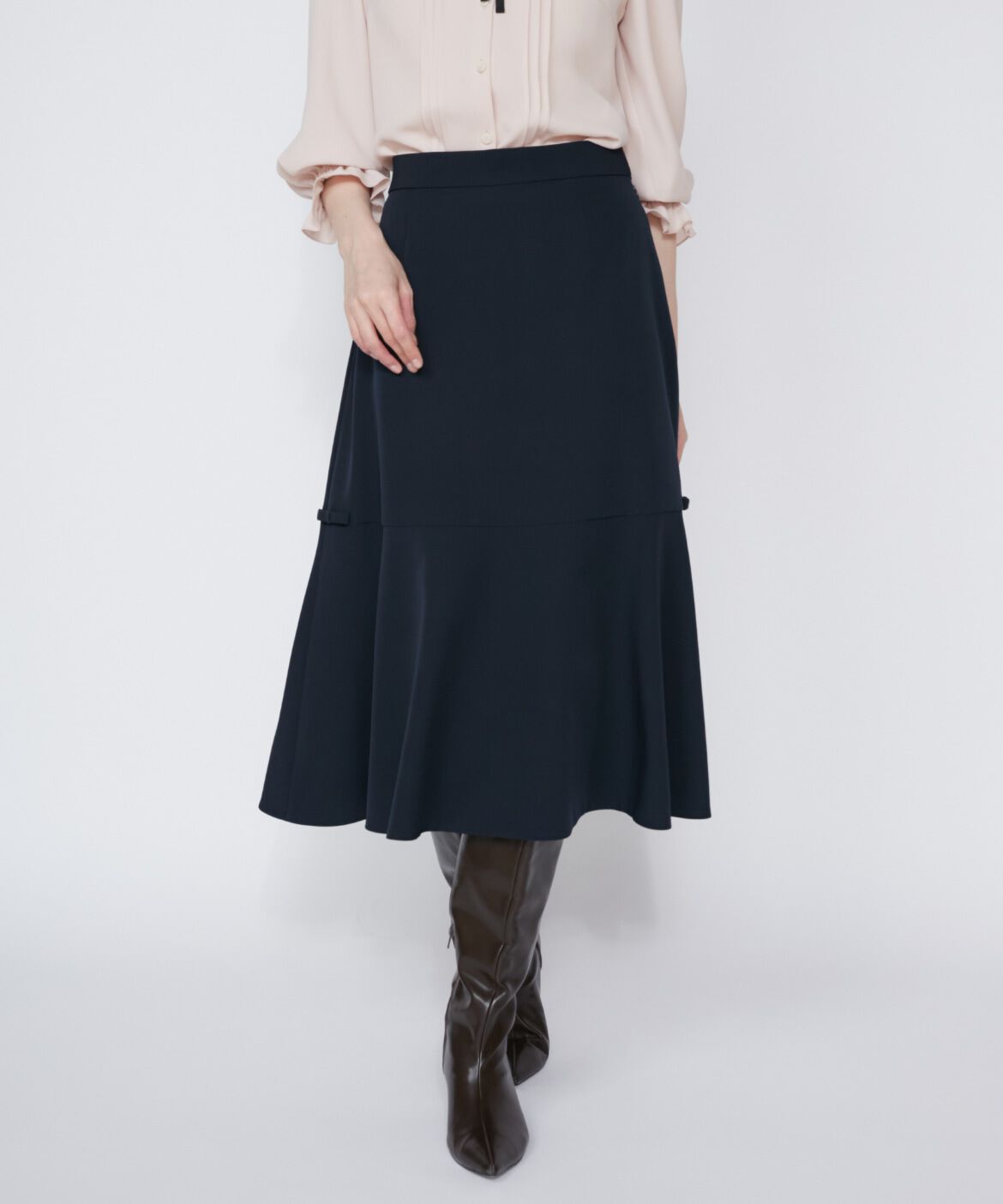 Maglie le cassetto「《M Maglie le cassetto》リボンディテールフレアスカート」|フレア|