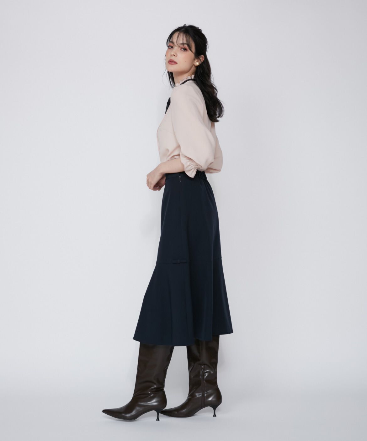 Maglie le cassetto「《M Maglie le cassetto》リボンディテールフレアスカート」|フレア|