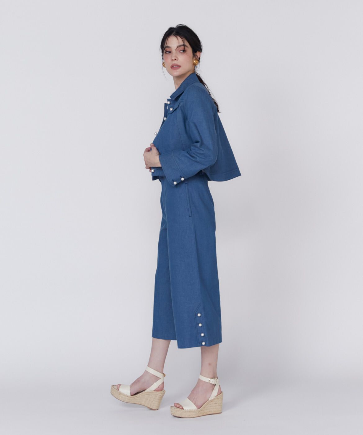 Maglie le cassetto「《プラスサイズ》パールボタンGジャン」|デニムジャケット|