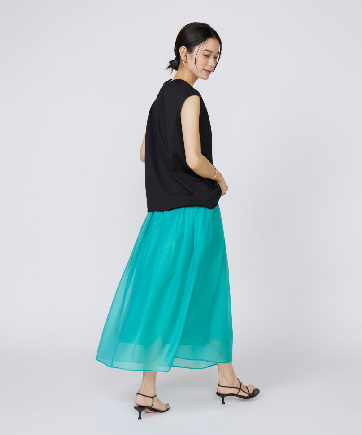 INED「《大きいサイズ》シアースカート」|フレア|