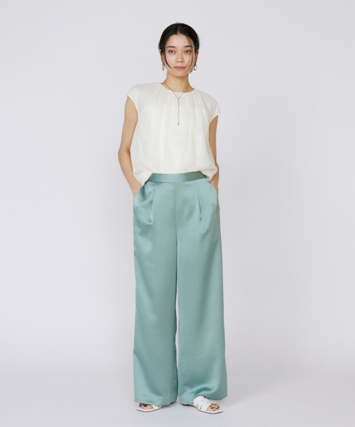 INED「イージーワイドサテンパンツ」|その他|