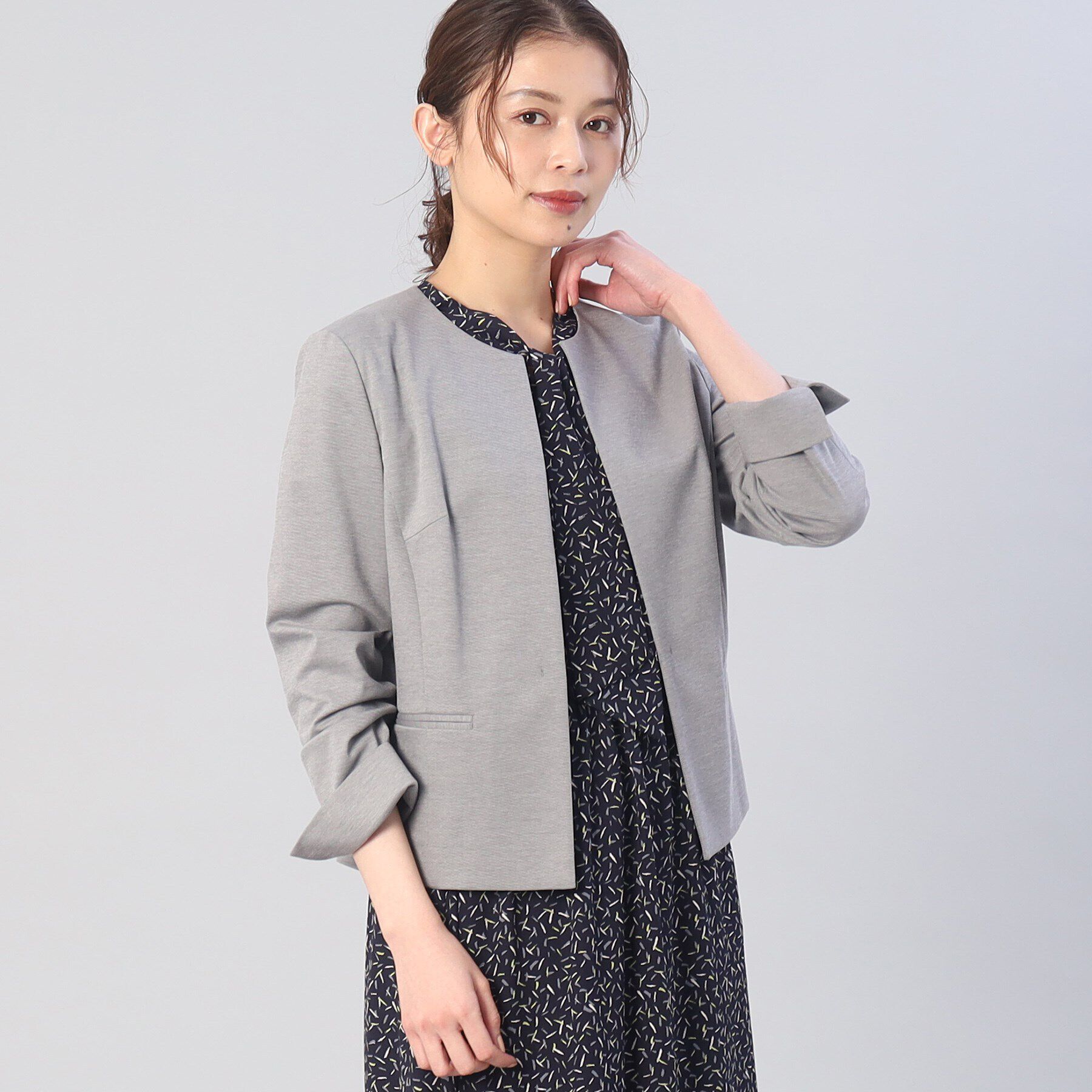 UNTITLED「【UV／接触冷感／ストレッチ】ノイカトレアジャージ キーカラージャケット」|ノーカラージャケット|