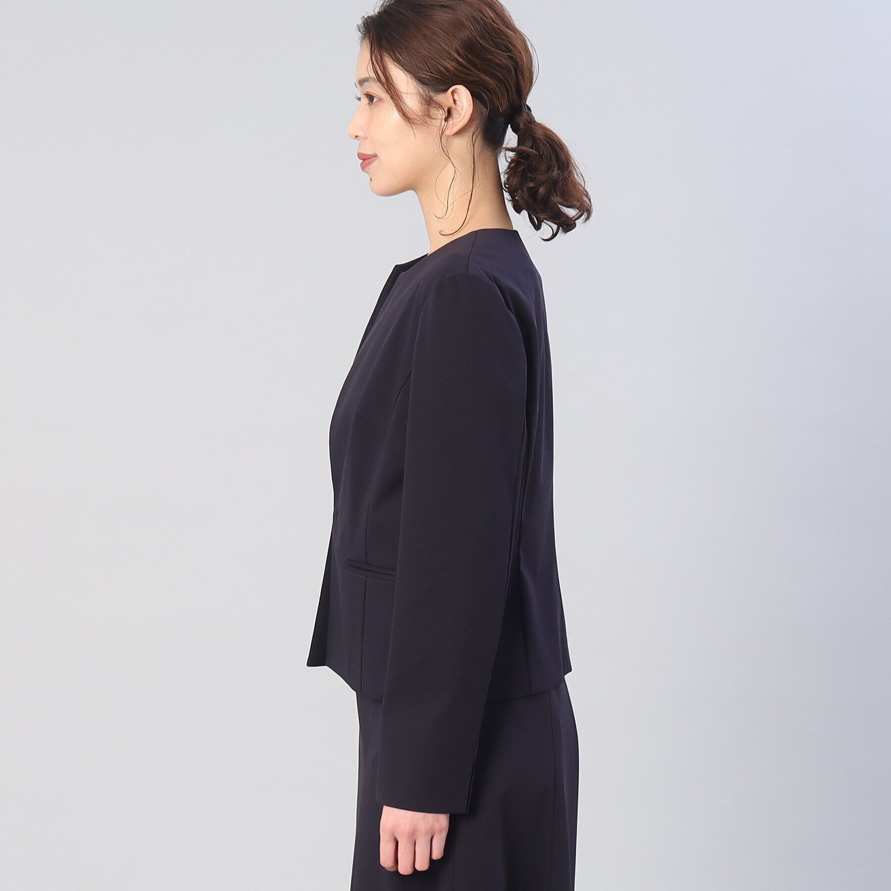 UNTITLED「【UV／接触冷感／ストレッチ】ノイカトレアジャージ キーカラージャケット」|ノーカラージャケット|