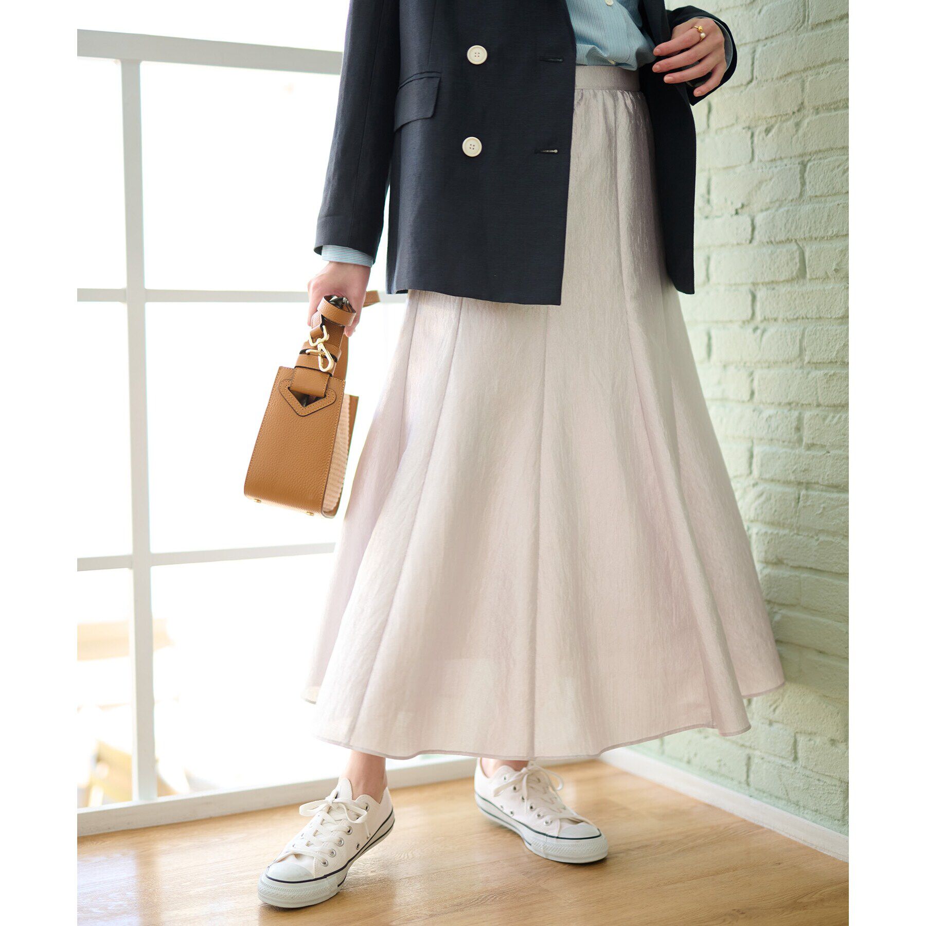 UNTITLED「【1枚で着映え／洗える】メタリックフレアスカート」|スカート|