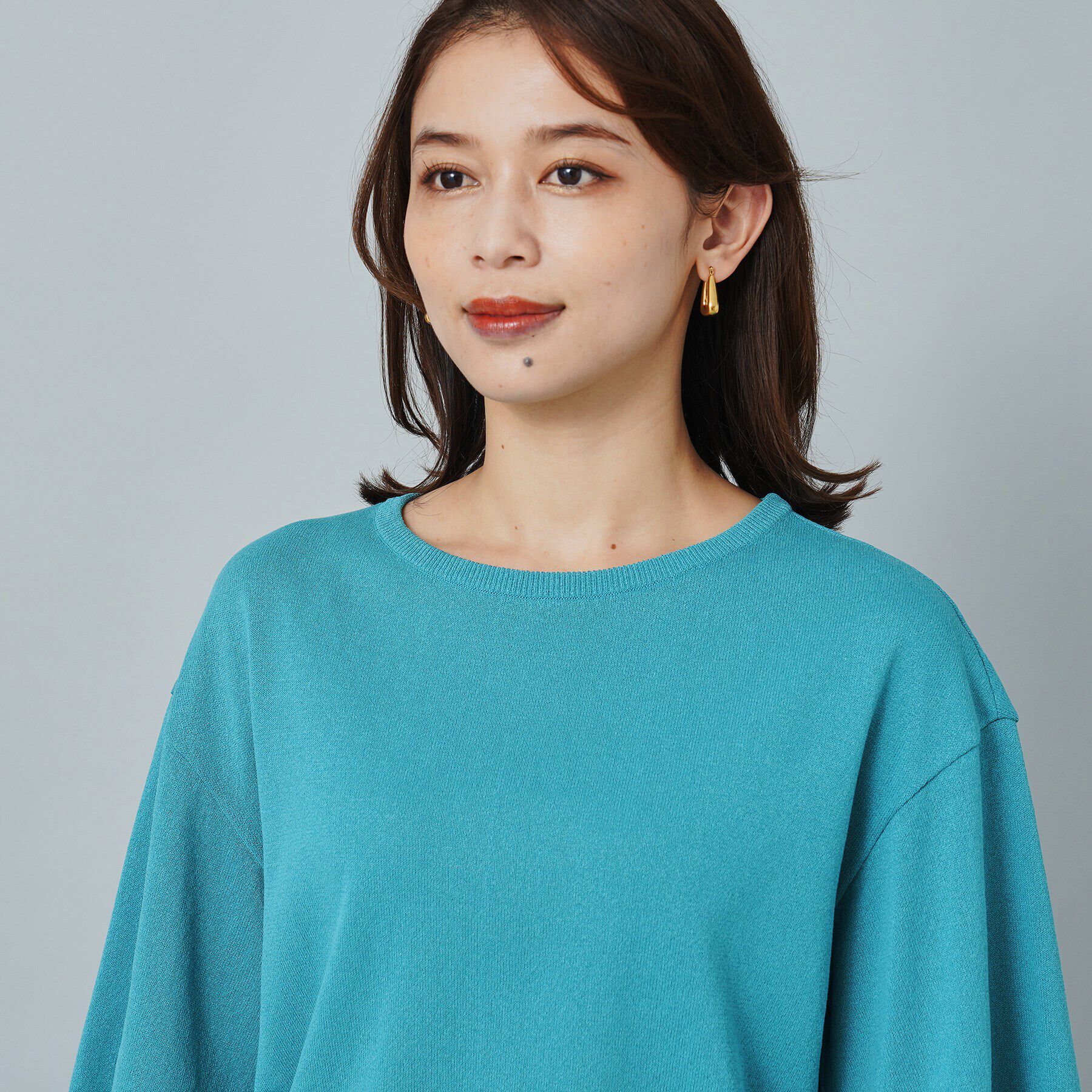 UNTITLED「【春夏ニット／薄手／６色展開】ペーパーエステル 袖スリットニット」|ニット・セーター|